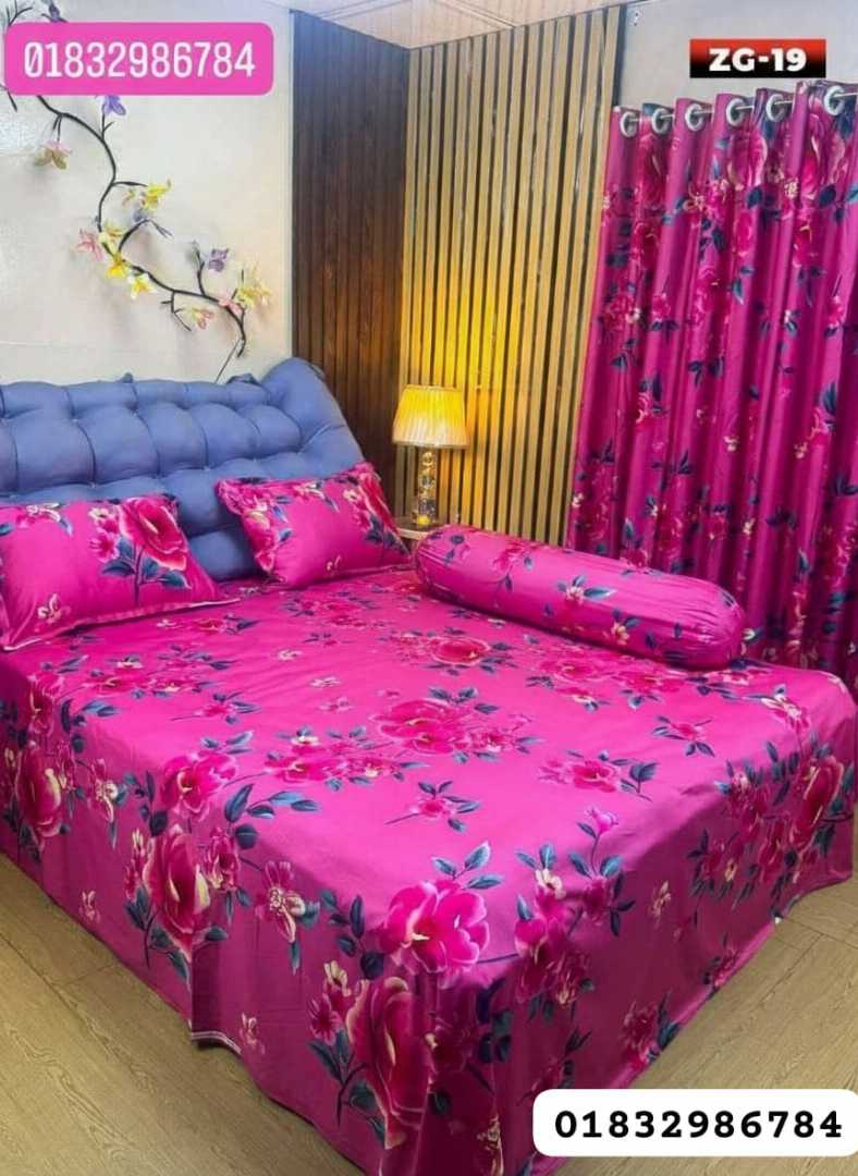 Luxury,Twill,100%,Cotton,Bed,Sheet,And,Porda,Combo