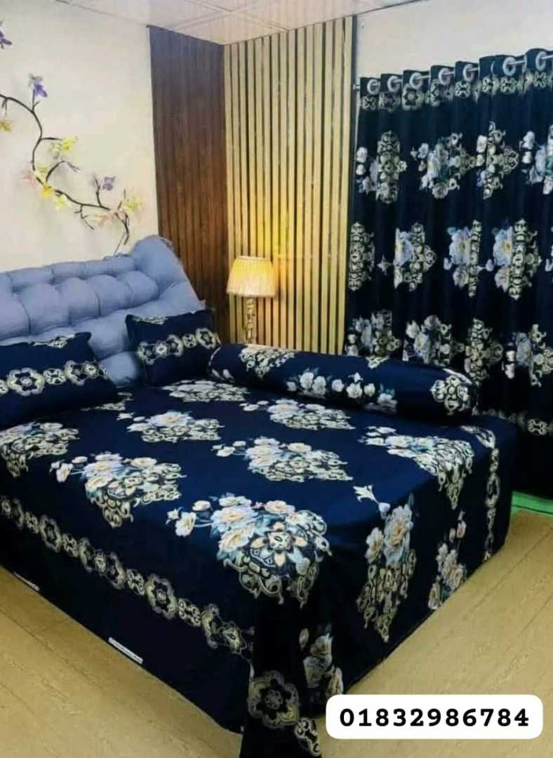Luxury,Twill,100%,Cotton,Bed,Sheet,And,Porda,Combo