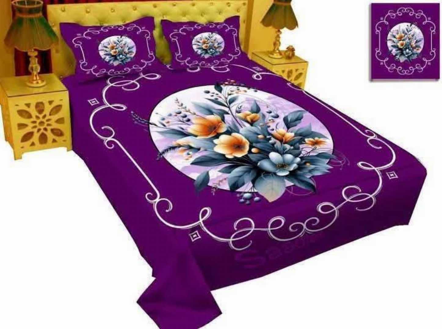 Luxury,King,size,Bed,Sheet,with,Matching,Pillow,covers