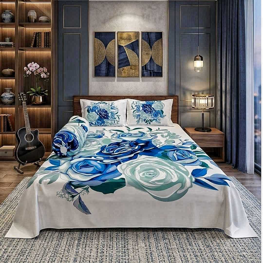 Luxury,King,size,Bed,Sheet,with,Matching,Pillow,covers
