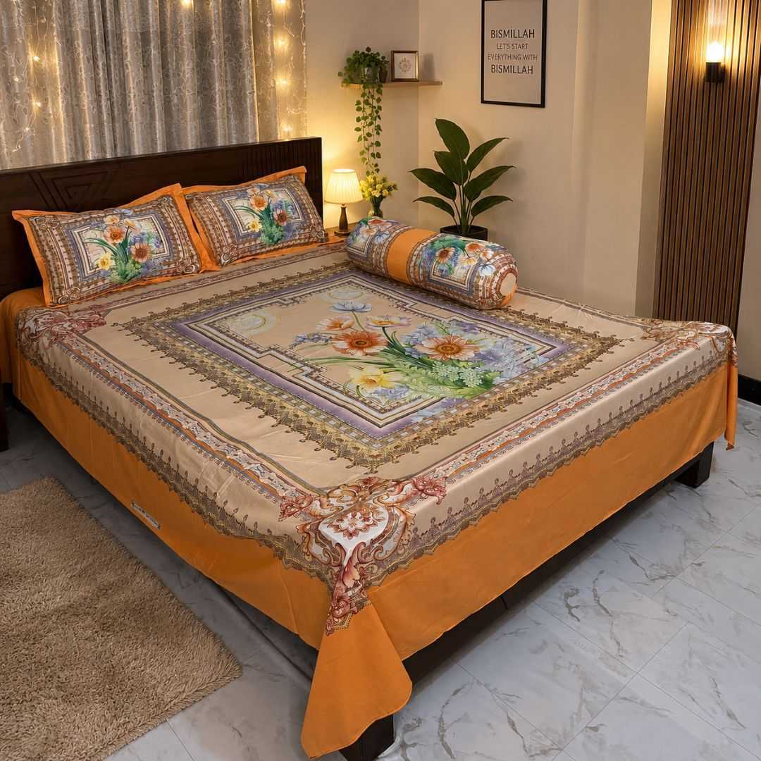 Luxury,King,size,Bed,Sheet,with,Matching,Pillow,covers