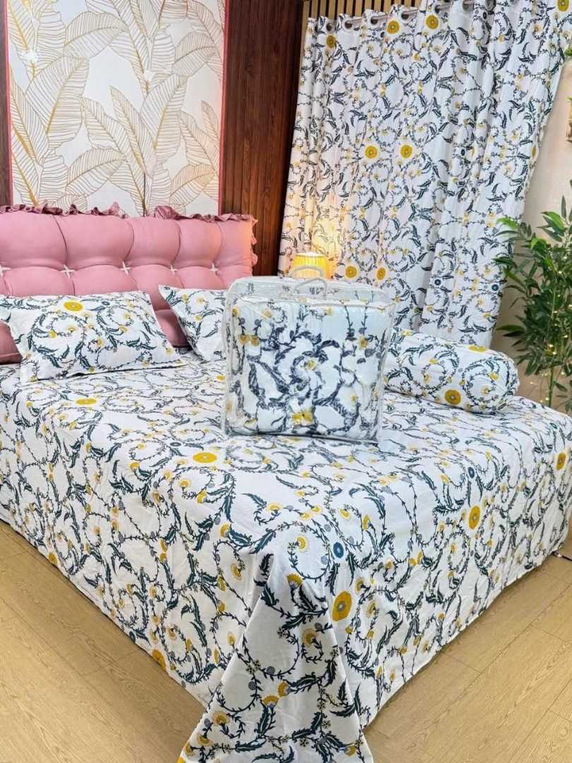 Premium,Quality,Twill,Cotton,Comforter,5,Pcs,Set
